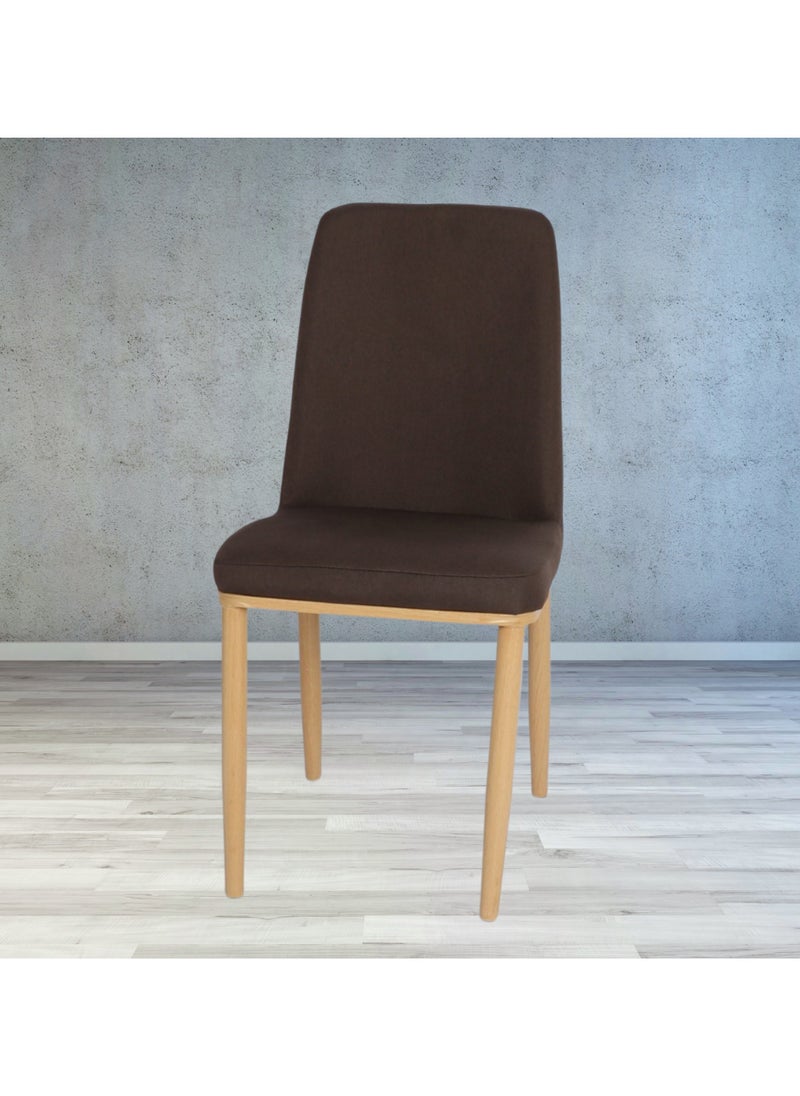PixelsFurniture Pixels Furniture Kitchen Chair with Backrest and Solid Metal Legs in Wood Grain Painted Wood Look, for Living Room and Dining Room  - Image 3