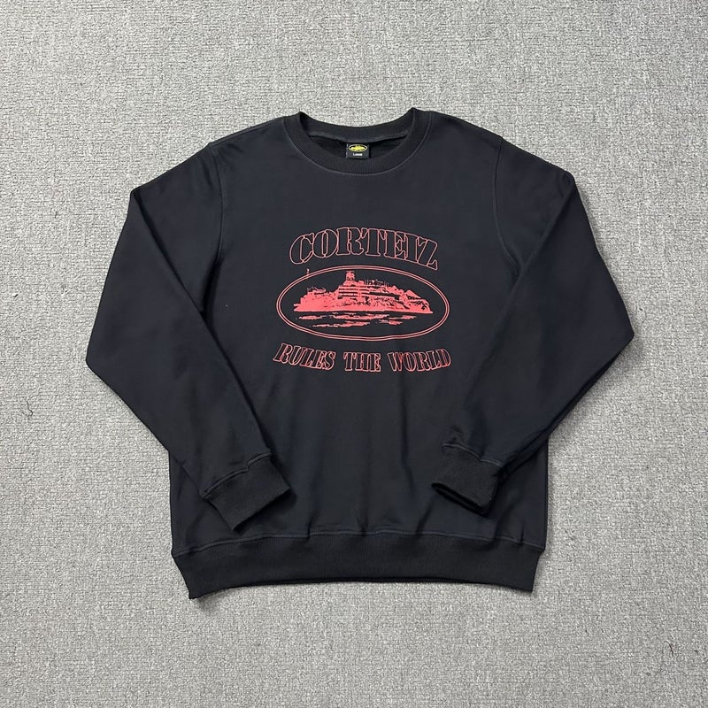 American High Street Classic Sailboat Letter Print Pullover Sweatshirt Casual Loose Fit Couple Trendy - Image 3