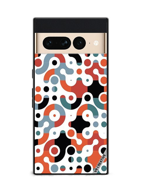 Protective Case Cover For Google Pixel 7 Pro Geomatric Pattern Design Multicolour