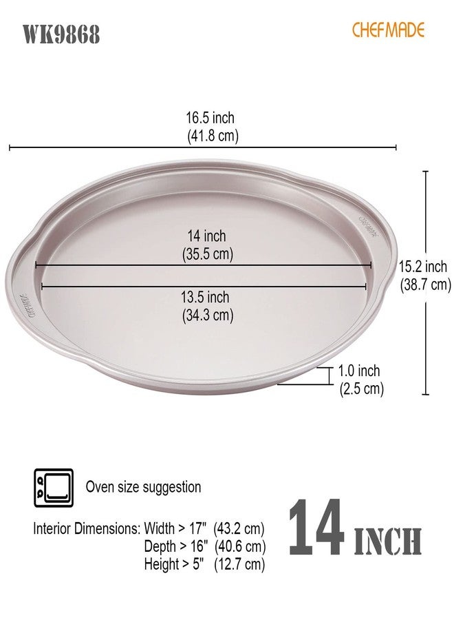 CHEFMADE Pizza pan, 14 Inch Non-Stick Pizza Tray Bakeware for Oven Baking (Champagne Gold) - Image 2