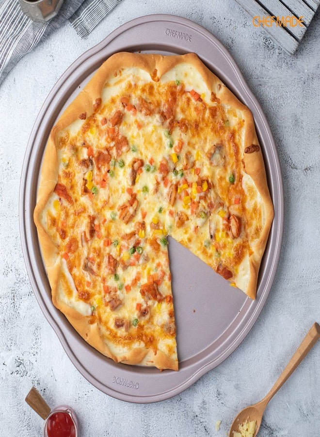 CHEFMADE Pizza pan, 14 Inch Non-Stick Pizza Tray Bakeware for Oven Baking (Champagne Gold) - Image 3