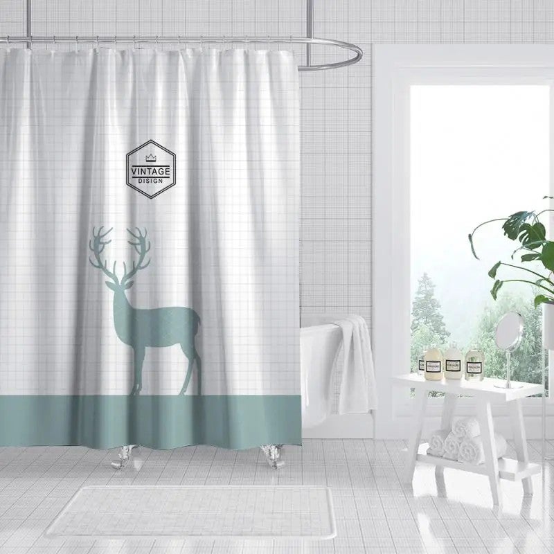 Y&D Bathroom Sets Shower Curtain Rugs Designers Curtain Set Bathroom Fancy 100% Polyester 4 Piece Shower Curtain - Image 2