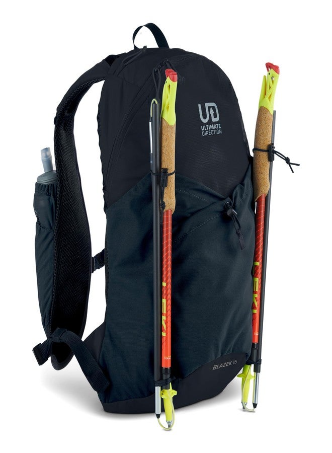 Ultimate Direction Blazek Lightweight Daypack, Adjustable Volume, Compression Cords, Shoulder Strap Pockets, 2023 (15 Liter, Onyx) - Image 5
