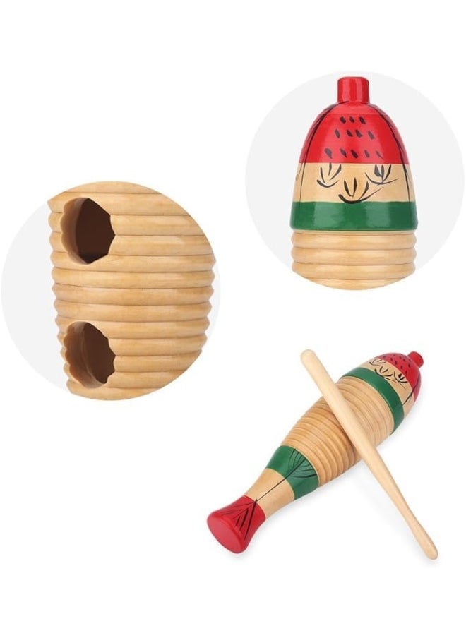 Megarya MegArya Guiro Wood Percussion Instrument Fish Style Guiro Instrument Children's Musical Instrument Colourful Guiro Gifts for Children  - Image 3