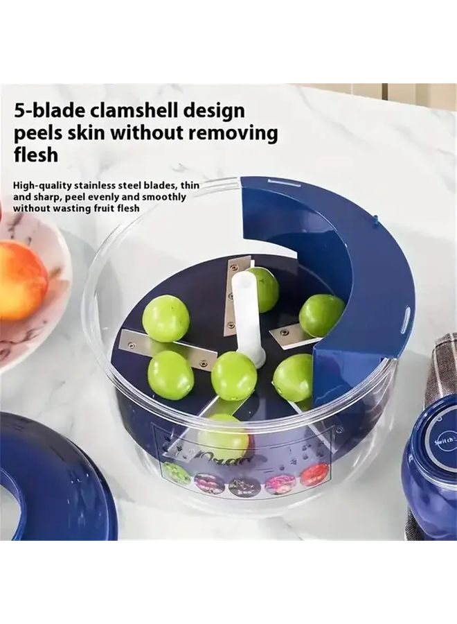 Blue Automatic Electric Fruit Vegetable Peeler With Ejection System - Image 4