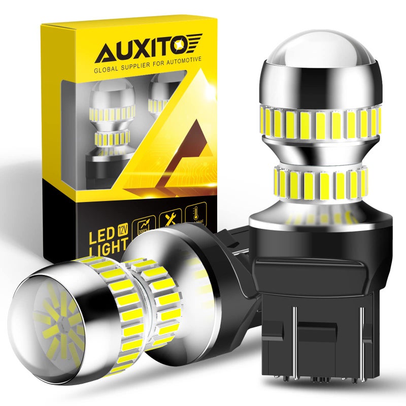 AUXITO Upgraded 7440 7443 LED Bulbs for Reverse Lights T20 7441 7444 LED Replacement Light Kit for Backup Tail Brake Signal Parking DRL Lights 6000K Xenon White