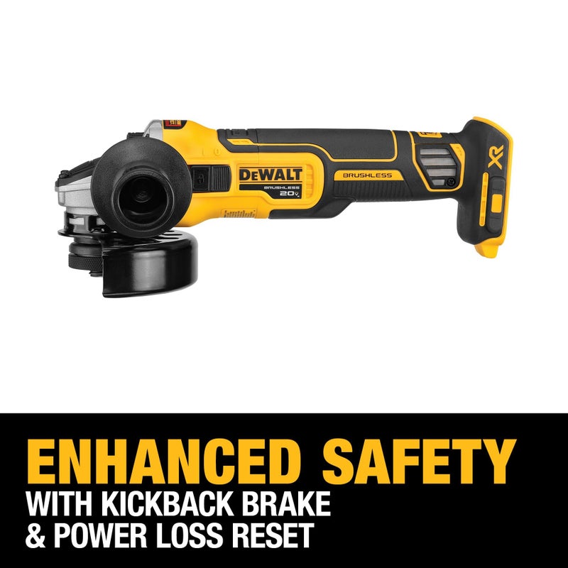 DEWALT 20V MAX* XR Angle Grinder with Kickback Brake, Slide Switch, 4-1/2-Inch, Tool Only (DCG405B) - Image 5