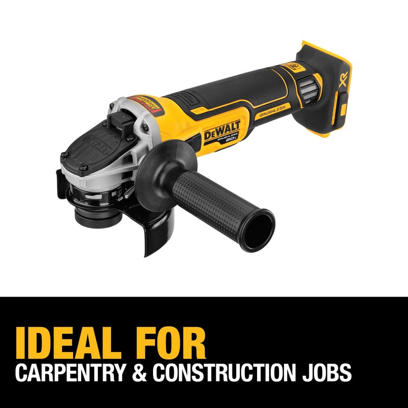 DEWALT 20V MAX* XR Angle Grinder with Kickback Brake, Slide Switch, 4-1/2-Inch, Tool Only (DCG405B) - Image 4