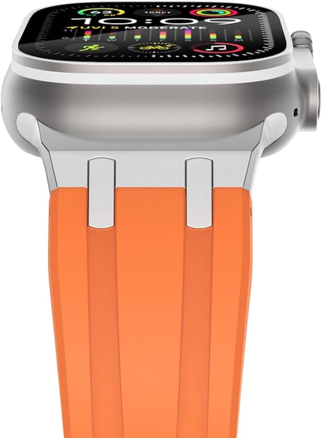 NewWays NewWays for Apple Watch Ultra Band 49mm 45mm 44mm 42mm 41mm 40mm 38mm for Men, AP Wide Sport Liquid Silicone Rubber Band with Stainless Steel Adapter for Apple Watch Band for iWatch Series 8 7 6 5 SE 