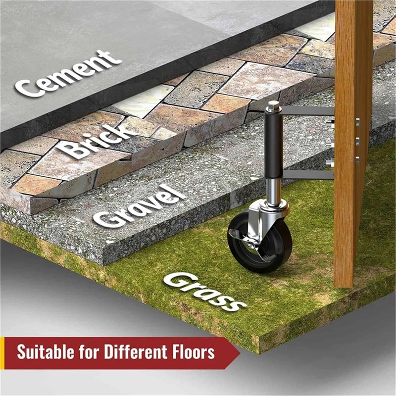 Heavy Duty Gate Caster Spring Loaded Swivel Wheel For Wooden Fence 220LBS Capacity - Image 4