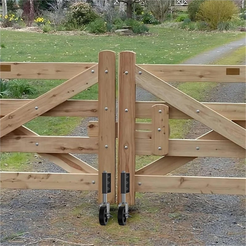 Heavy Duty Gate Caster Spring Loaded Swivel Wheel For Wooden Fence 220LBS Capacity - Image 3