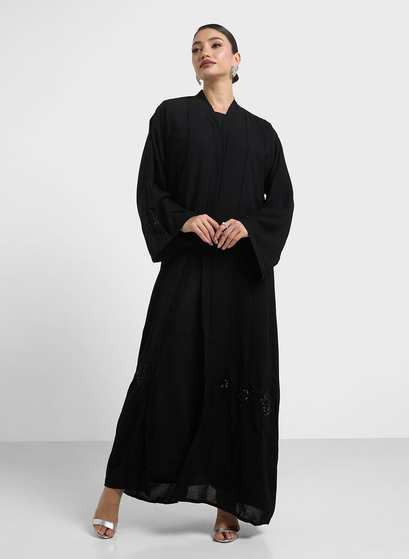 hayas closet Straight Sleeve Lace Detailed Abaya  - Image 3
