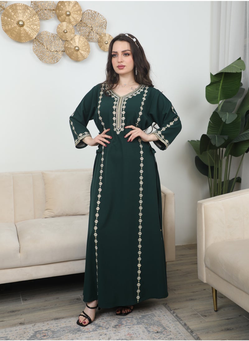 Bint Al Bilad Ready to Wear Embroidered Jalabiya I Golden Collection I 3913  - Image 1
