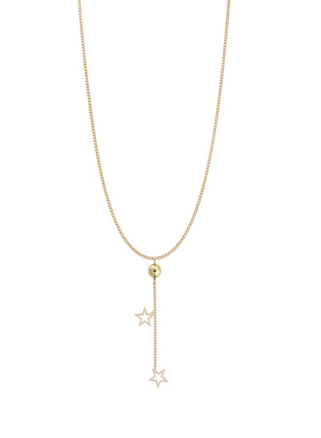 OOMPHelicious Jewellery Gold Tone Delicate Star Design Necklace for Women & Girls - Image 1