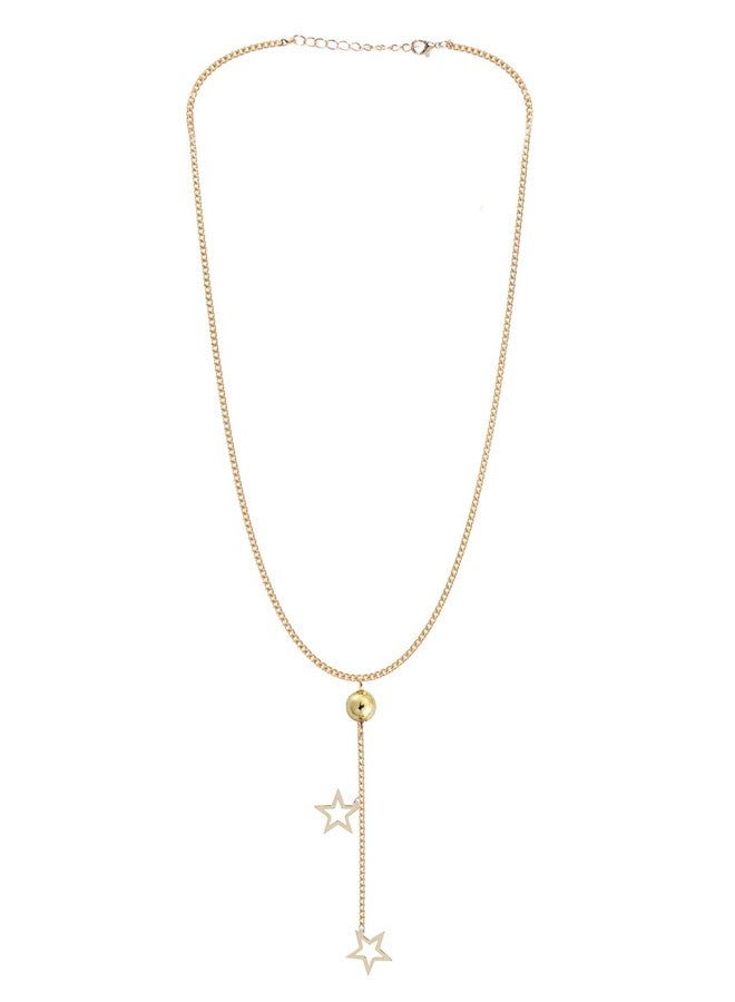 OOMPHelicious Jewellery Gold Tone Delicate Star Design Necklace for Women & Girls - Image 2