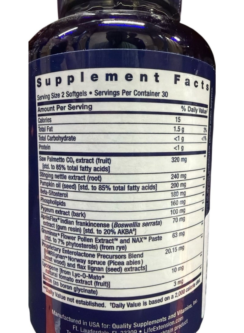 Life Extension تركيبة Ultra Prostate Formula من Life Extension، 60 كبسولة هلامية (عبوة واحدة) - Image 2