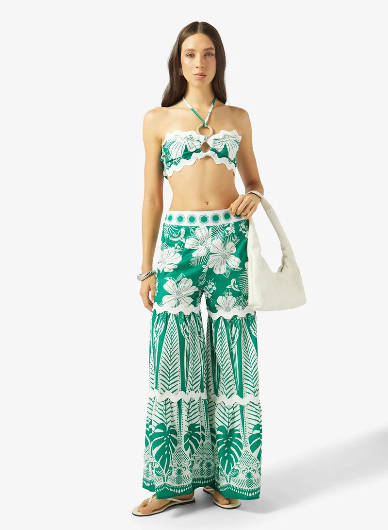 Soleira  Monochrome Halter Top With Flare Pant Set for Women | Best Price UAE