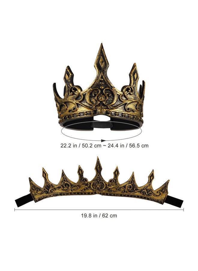 BESPORTBLE King Crown for Men, Foam Cosplay Headband, Old Gold, Mens Prince Diadem for Cosplay, Birthday, Wedding, Halloween, Prom, Random Pattern - Image 3