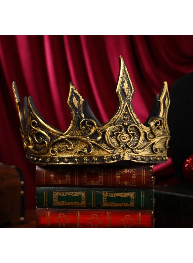 BESPORTBLE King Crown for Men, Foam Cosplay Headband, Old Gold, Mens Prince Diadem for Cosplay, Birthday, Wedding, Halloween, Prom, Random Pattern - Image 2