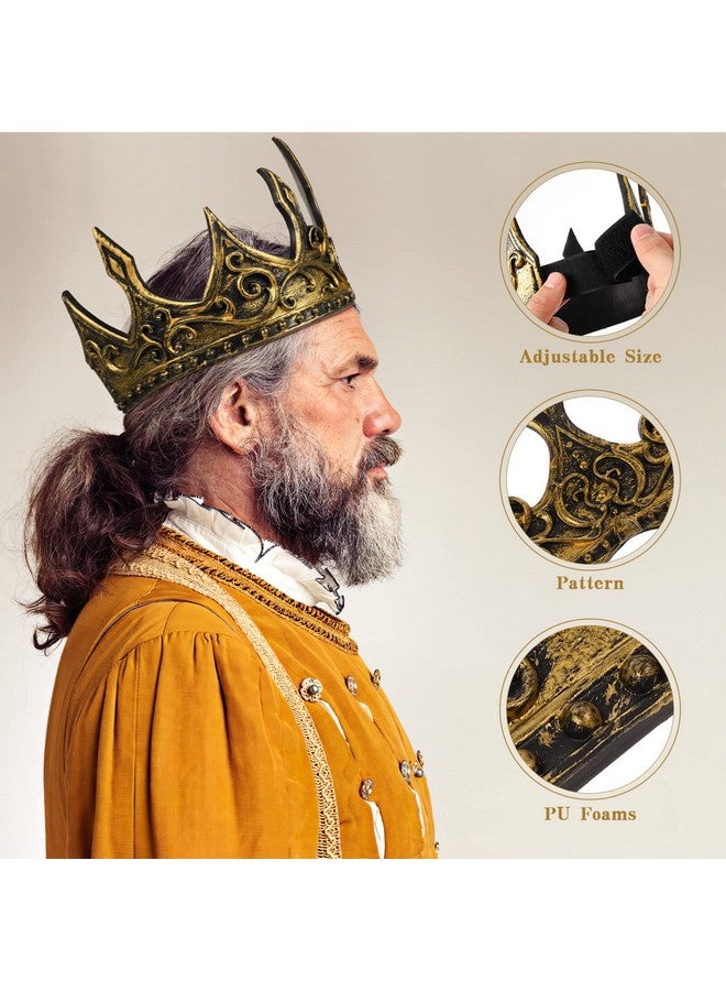 BESPORTBLE King Crown for Men, Foam Cosplay Headband, Old Gold, Mens Prince Diadem for Cosplay, Birthday, Wedding, Halloween, Prom, Random Pattern - Image 5