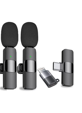 K9 Wireless Microphone Dual Omnidirectional Recording Clip Mic with Receiver for Type-C Lightning Camera Laptop for Vlogging YouTube Online Class Zoom Call - pzsku/Z3927FBE87FA513DA177EZ/45/_/1711025642/06fdadb6-de78-4f3b-8503-1e705abcc92c
