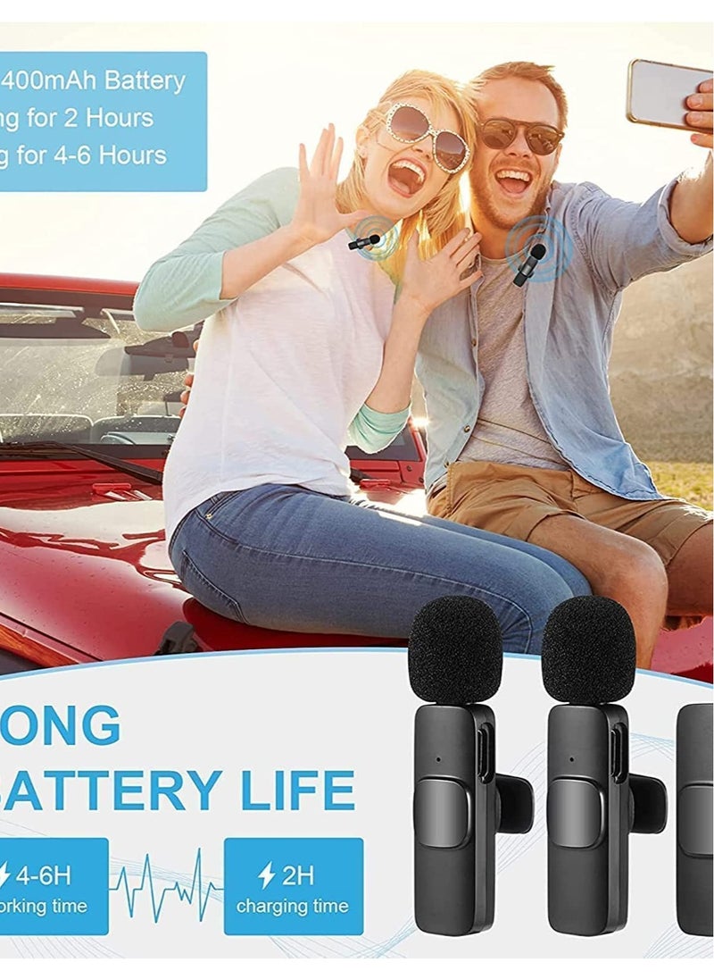 Generic - K9 Wireless Microphone Dual Omnidirectional Recording Clip Mic with Receiver for Type-C Lightning Camera Laptop for Vlogging YouTube Online Class Zoom Call - Image 1