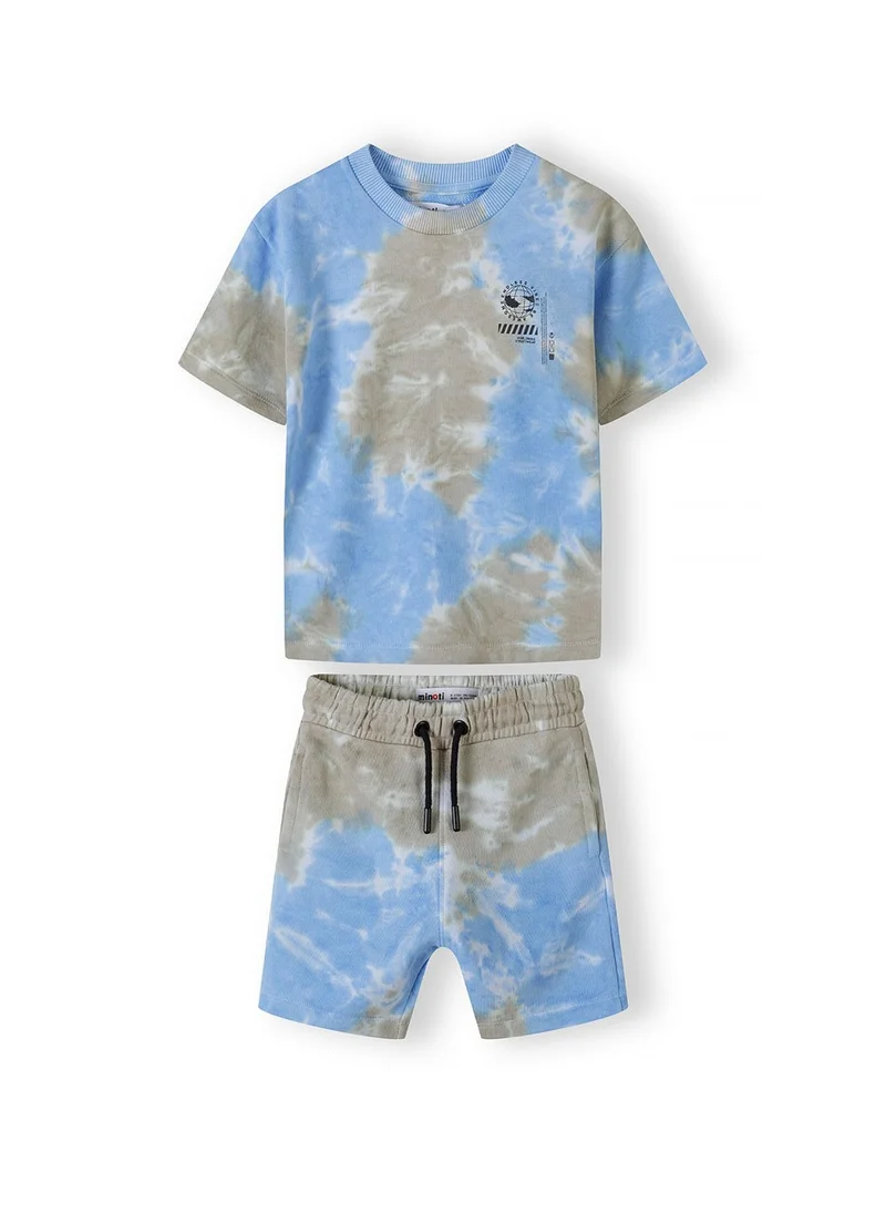 MINOTI Kids Boys T-Shirt and Shorts Set with Tie-Dye Print
