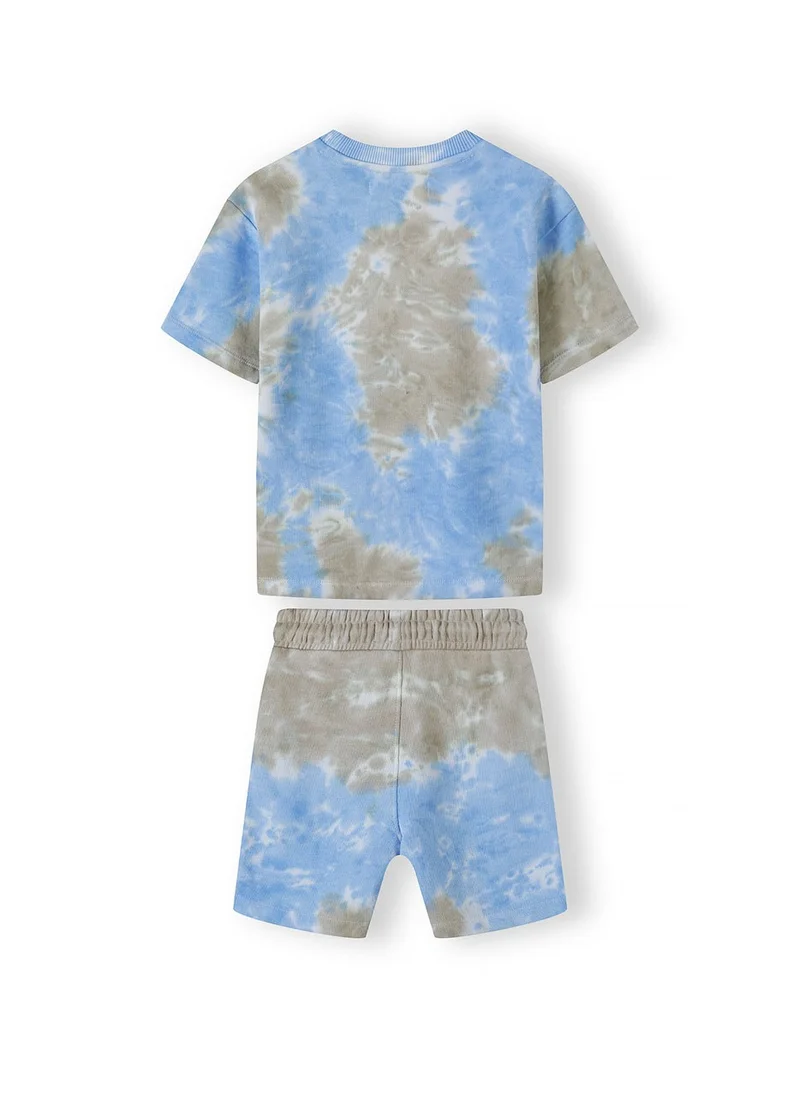 MINOTI Kids Boys T-Shirt and Shorts Set with Tie-Dye Print