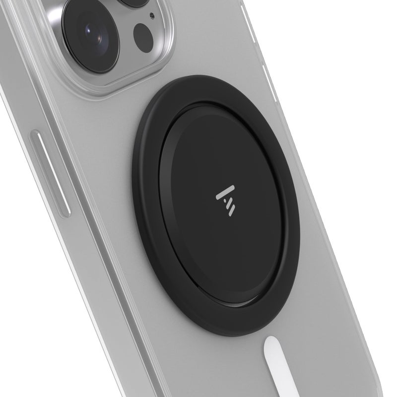 Tango Ultra Thin Grip for MagSafe: One Hand Open, Stand, 10x Expandable, Space Grade Steel, Removable for Wireless Charging. Half The Thickness, Twice The Fidget - Black - Image 1