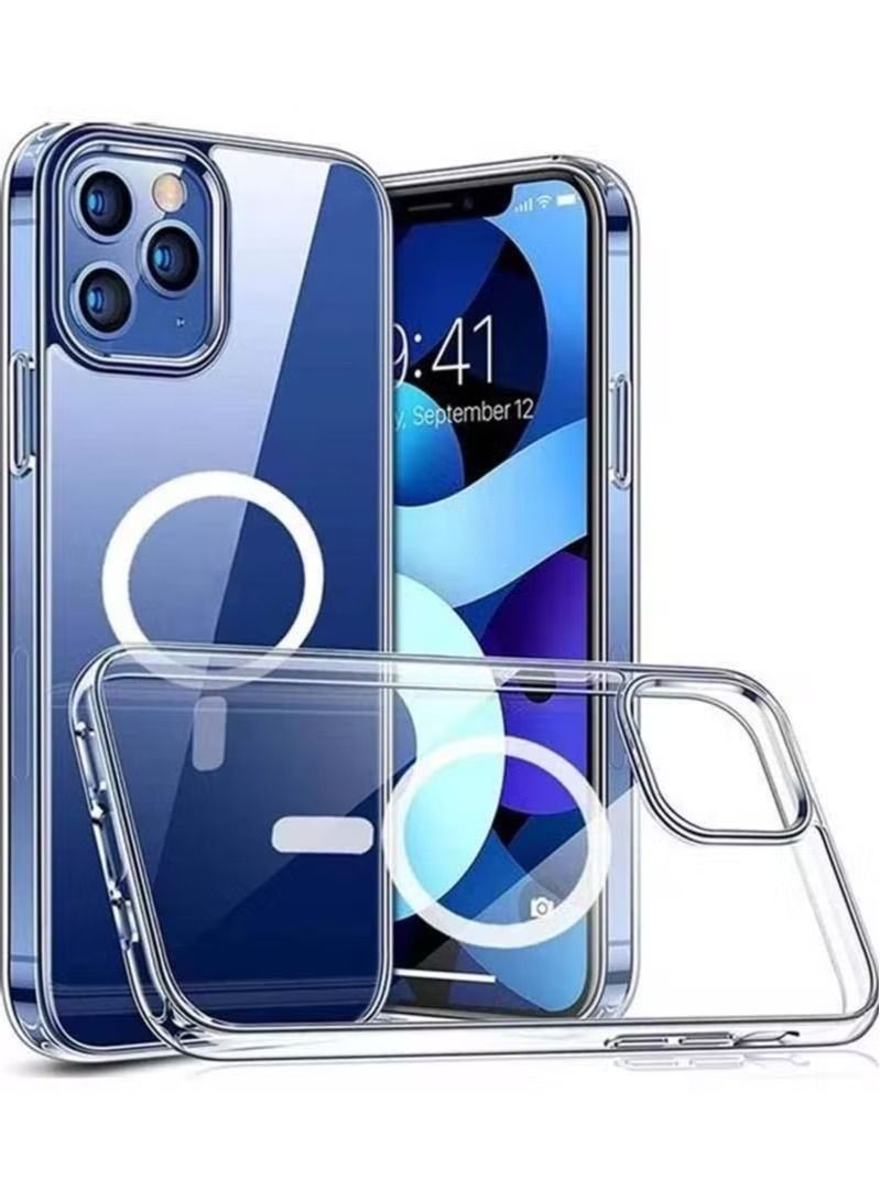 Zaboon Absorption Mag Safe/Wireless Charging Glass Case Cover For iPhone 12/iPhone 12 pro Clear