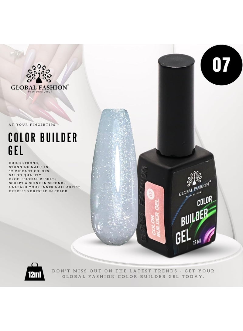 GLOBAL FASHION Professional Color Builder Gel 12Ml - Long-Lasting, Chip-Resistant Manicure  (Color 07)  - Image 2