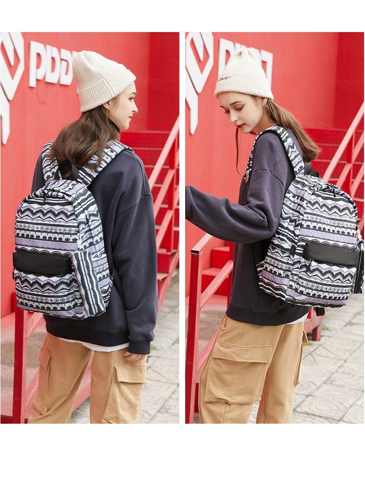 SKT Shiketro Two-piece Student Backpack Qutdoor Printed Waterproof Backpack - Image 3