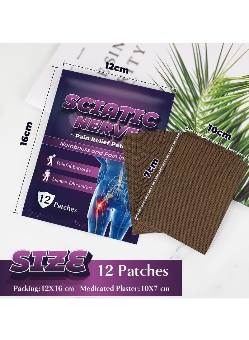 Sumifun Sciatic Nerve Pain Relief Patch, Numbness And Pain In Legs Painful Buttocks Lumbar Discomfort 12pcs - Image 3