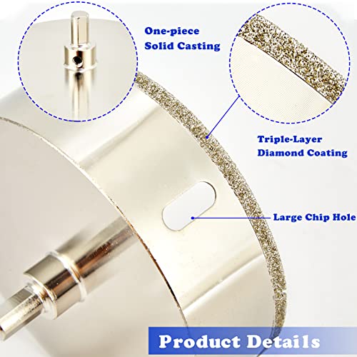 DaduoRi 2 Inch (50mm) Diamond Hole Saw with Pilot Bit, 50mm Tile Hole Saw with Center Drill Bit for Marble, Granite, Ceramics,Porcelain Tiles, Glass, 1-1/2" Depth of Cut for Thick Countertops - Image 4