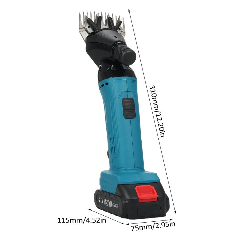 Cordless Shears 2000mAh Lithium Battery 500W Motor 6-Speed Adjustable - 13-Tooth Carbon Steel Blades Professional Shear for Livestock Thick-Haired Pet Grooming - Image 2