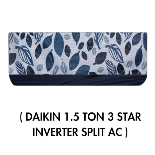 Da Anushi Split AC Cover Set of Indoor and Outdoor Unit Compatible with Daikin 1.5 Ton 3 Star Inverter Split AC, Attractive Digital Prints/Dustproof/Water Resistant (Blue Leaf) - Image 2