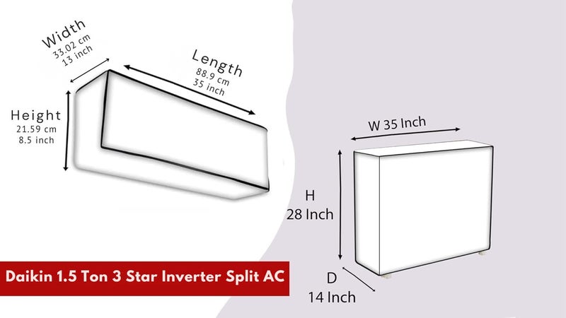 Da Anushi Split AC Cover Set of Indoor and Outdoor Unit Compatible with Daikin 1.5 Ton 3 Star Inverter Split AC, Attractive Digital Prints/Dustproof/Water Resistant (Blue Leaf) - Image 4