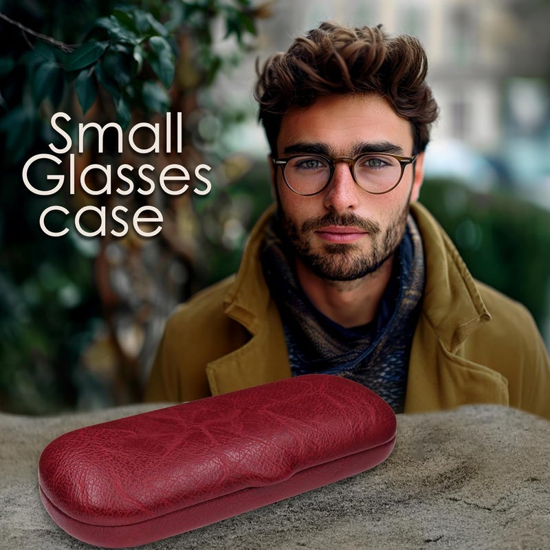 MyEyeglassCase علبة نظاراتي الرجالية الصغيرة - حافظة صلبة للنظارات مع حقيبة وقطعة قماش - حافظة ضيقة ونحيفة للقراءة - متينة - Image 2