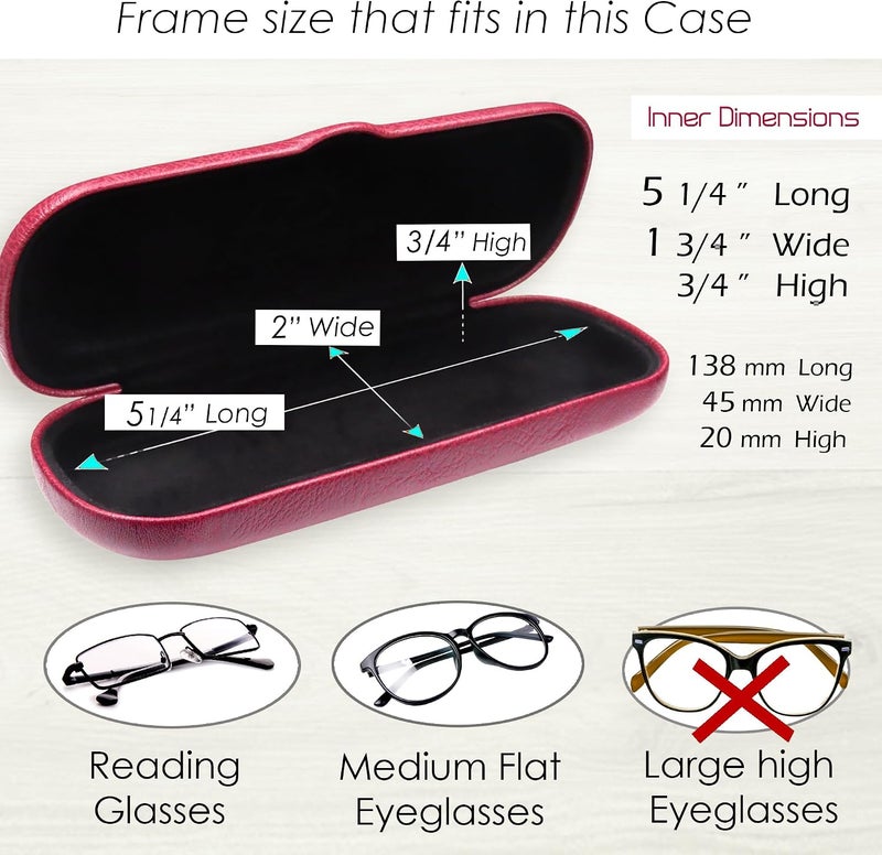 MyEyeglassCase علبة نظاراتي الرجالية الصغيرة - حافظة صلبة للنظارات مع حقيبة وقطعة قماش - حافظة ضيقة ونحيفة للقراءة - متينة - Image 4