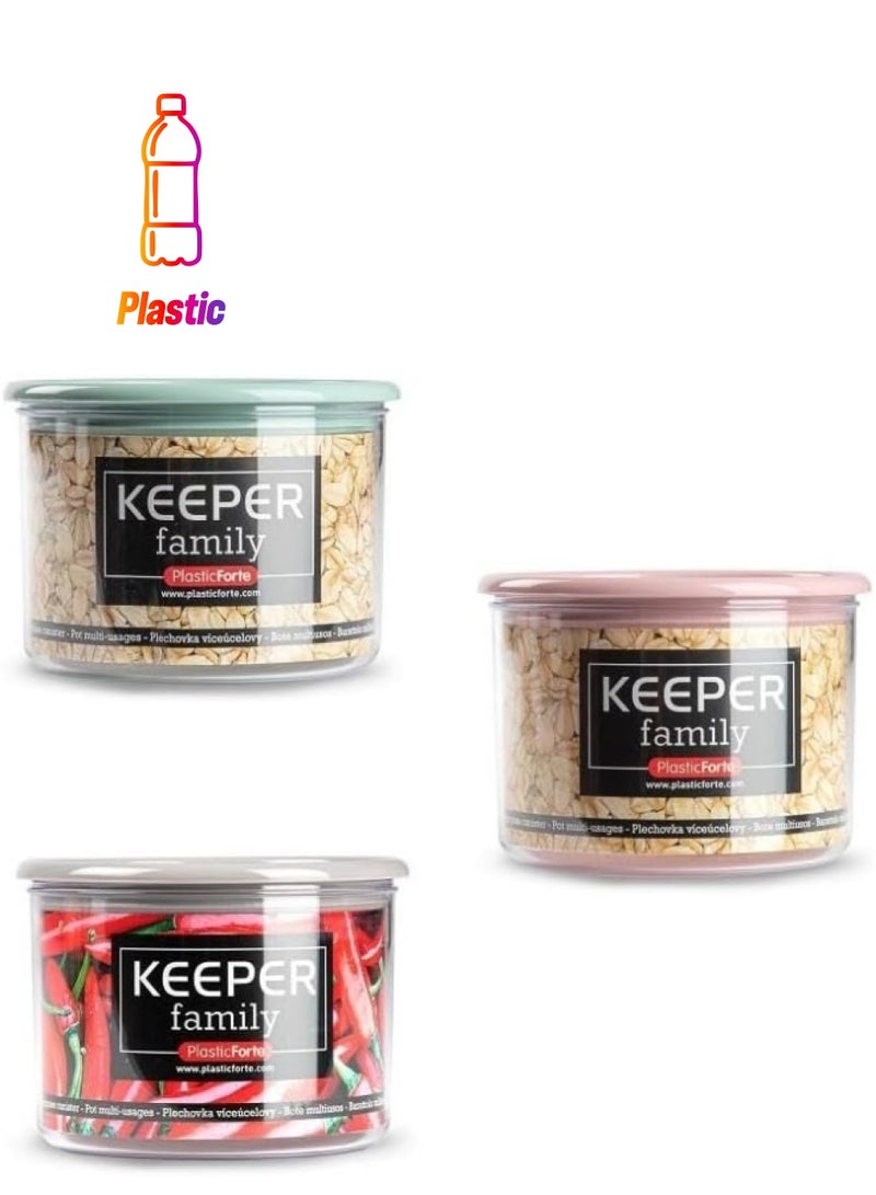 Multipurpose 500Ml Canister - Storage Jar 11X11X11Cm - Clear And Assorted Colors Lid