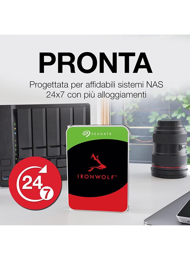 سيجيت قرص صلب داخلي IronWolf سعة 6TB لنظام NAS، 3.5" SATA 6Gb/s، 5400RPM، 256MB ذاكرة مؤقتة، سرعة نقل تصل إلى 180MB/s، تقنية CMR، موثوقية على مدار 24×7، AgileArray مع مستشعرات RV، إدارة صحة IronWolf | ST6000VN006 - Image 2