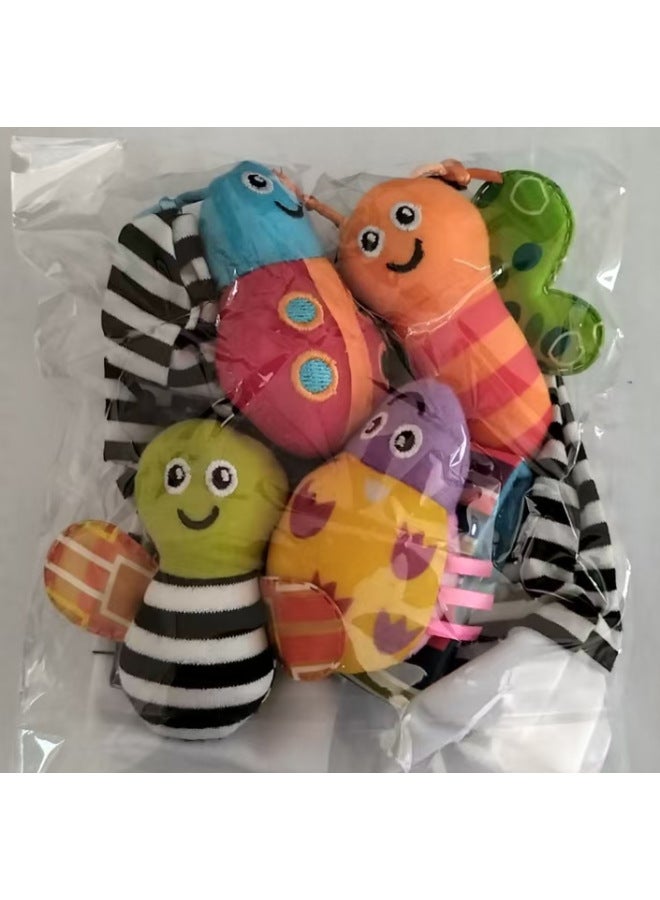 Baby Watch Strap Wristband Socks Gloves Set Rattles 4 Pieces Set Infant Toys Handheld Bells For Children's Play-Color:2 Watch Straps 2 Socks (opp Bag) - Image 1