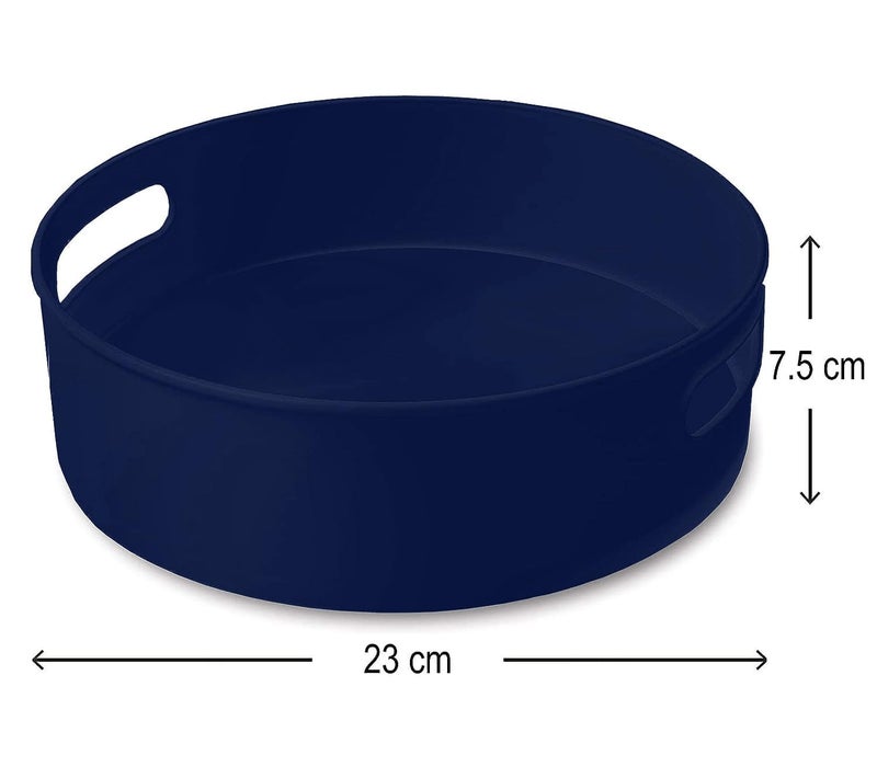 HomeWiz Kitchen Multi-Purpose 360° Rotating Organizer Tray | Kitchen Accessories Items | Kitchen Organizer Rack | Turntable for Spices, Storage | Dark Blue - Image 2