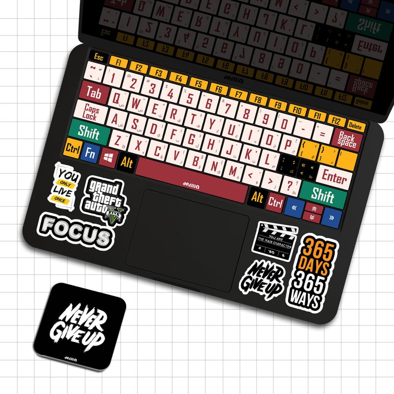 Keyboard stickers compatible with the majority of operating systems - Mixed Colors style - SK/05