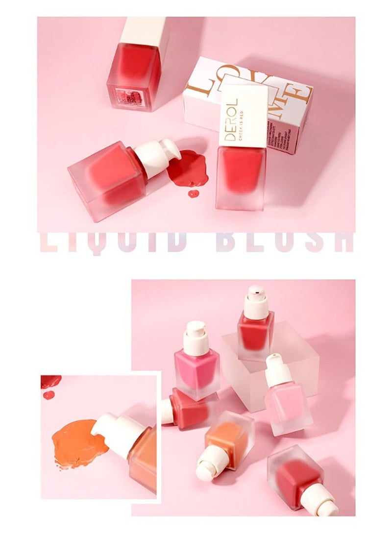 DEROL Mousse Liquid Cream Blush For Cheeks Face Blushes Stick Palette Bronzer Highlighter Shape Contour Moisturizing And Breathable Matte Finish Long-wearing Waterproof For Women Makeup - Image 4