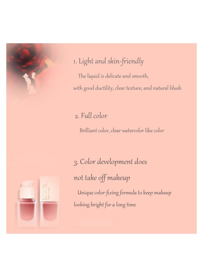 DEROL Mousse Liquid Cream Blush For Cheeks Face Blushes Stick Palette Bronzer Highlighter Shape Contour Moisturizing And Breathable Matte Finish Long-wearing Waterproof For Women Makeup - Image 5