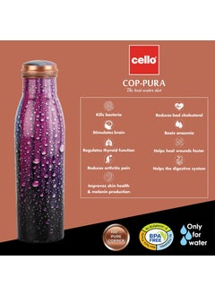 Cello Cello Cop- Pura Good Earth Copper Bottle, 1000 Ml, Dew, Set of 1  - Image 4