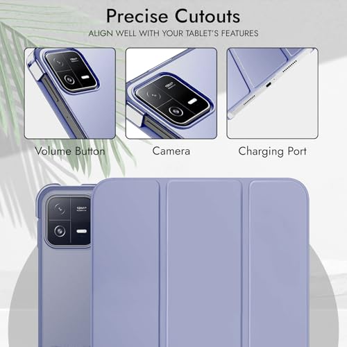Robustrion Cover for Xiaomi Mi Pad 8/8 Pro/Mi Pad 7/7 Pro 11.2 inch Cover Case, Flip Case Cover with Translucent Back and Stylus Pen for Xiaomi Tab 7/8 Cover [Auto Sleep Wake] - Lavender - Image 5