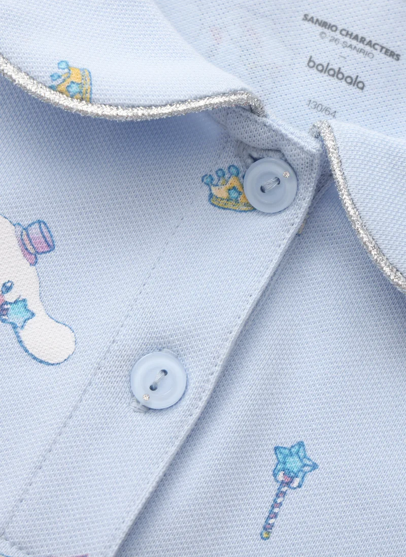 Balabala Blue Kids Girls Lapel short-sleeved T-shirt for Women | Best Price UAE