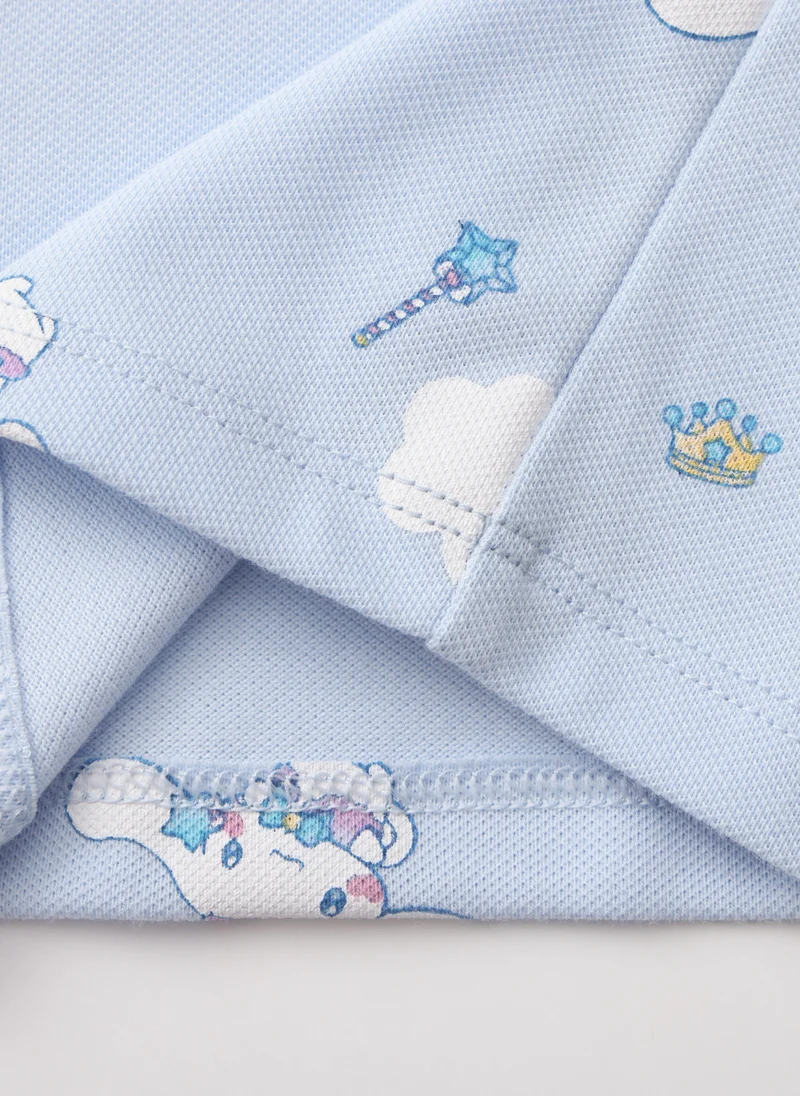 Balabala Blue Kids Girls Lapel short-sleeved T-shirt for Women | Best Price UAE